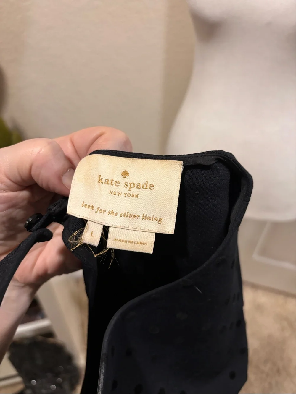 kate spade Black Polka Dot Midi Shift Dress